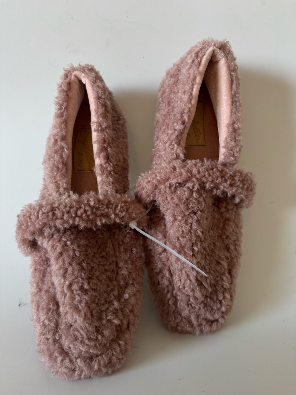 Seychelles Plush Shearling Slip-On Loafers in Dusty Rose